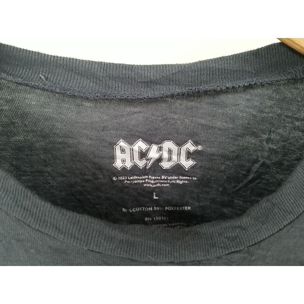 ACDC Short Sleeve Crew Neck Graphic Print Shirt Gray Adult Large - Picture 5 of 6